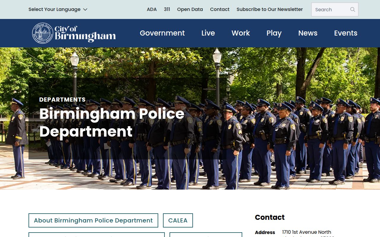 Birmingham Police Department Jail page