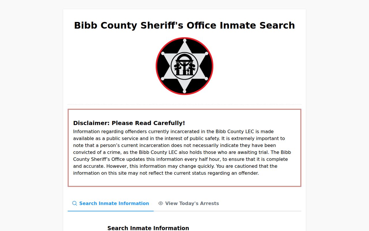 Bibb County inmate search portal
