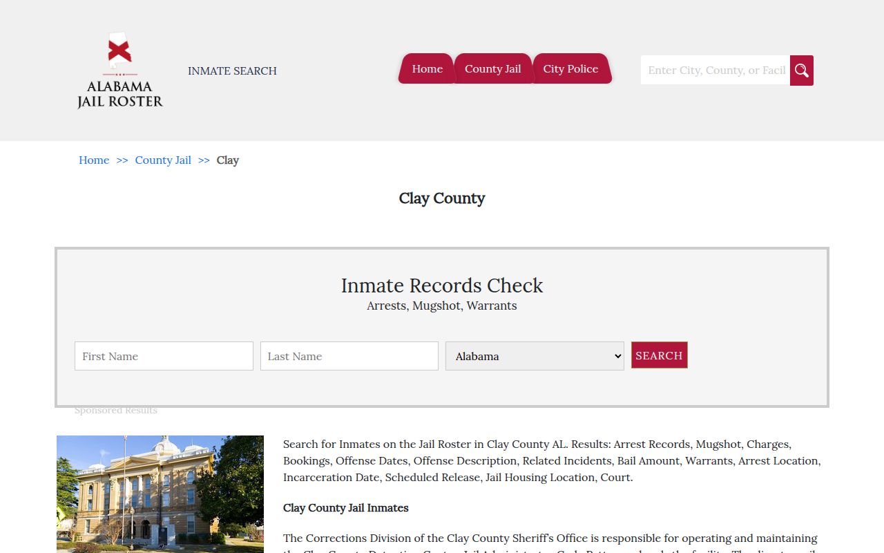 Clay County jail information