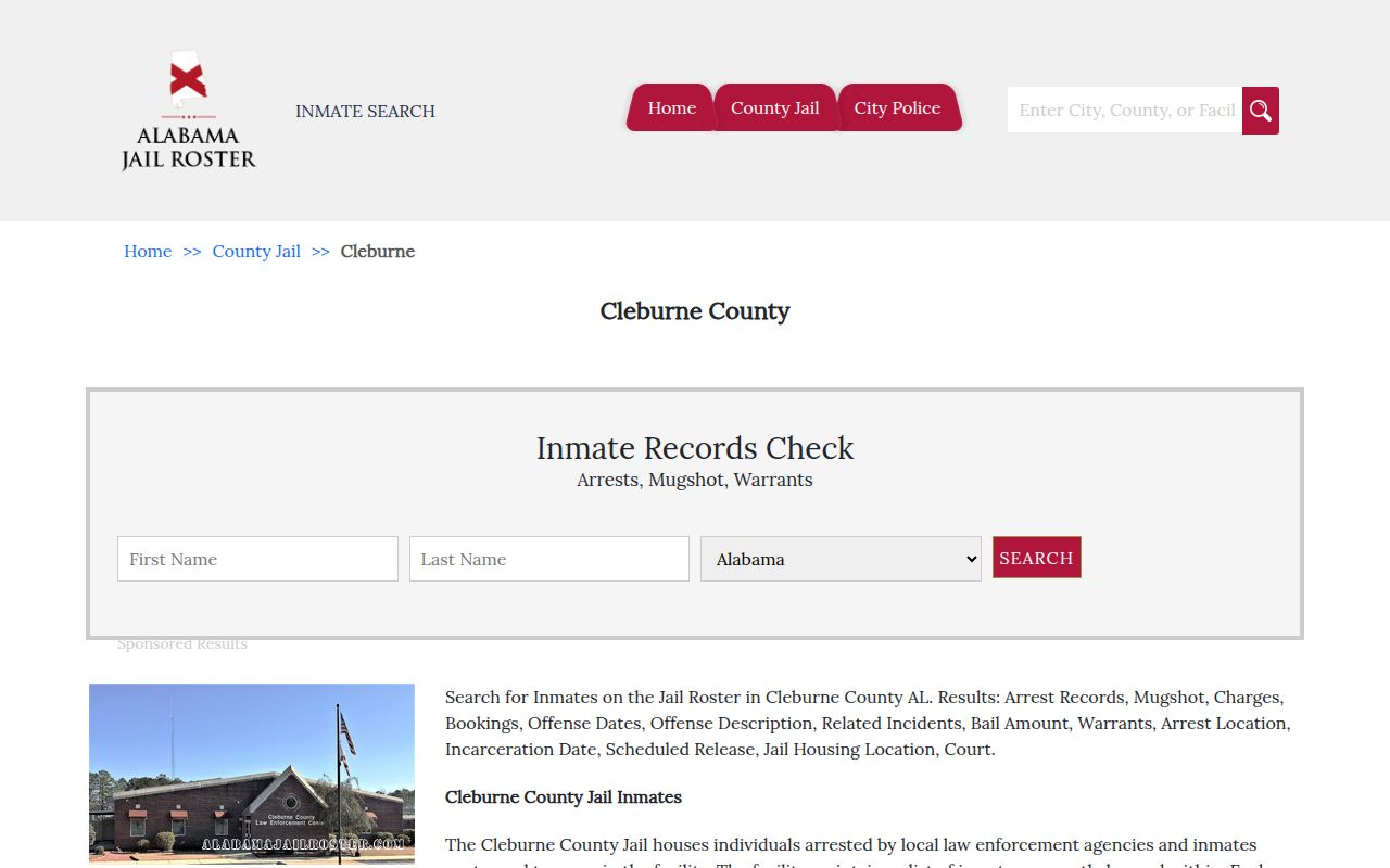 Cleburne County jail information