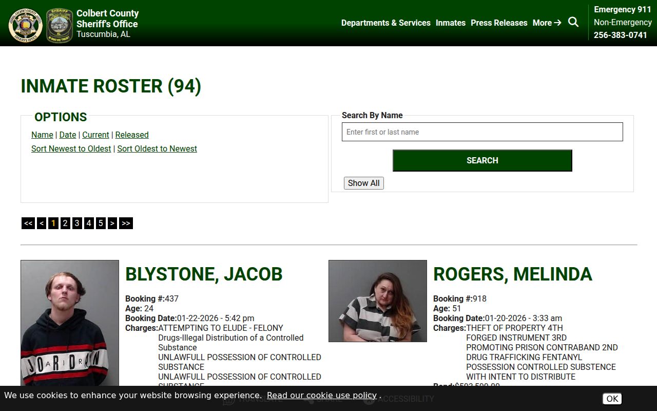 Colbert County inmate roster