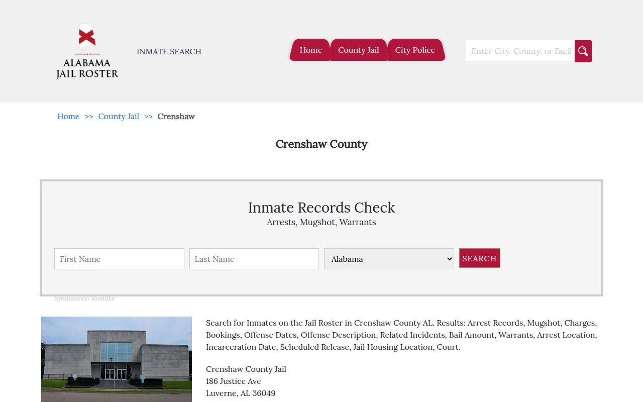 Crenshaw County jail information