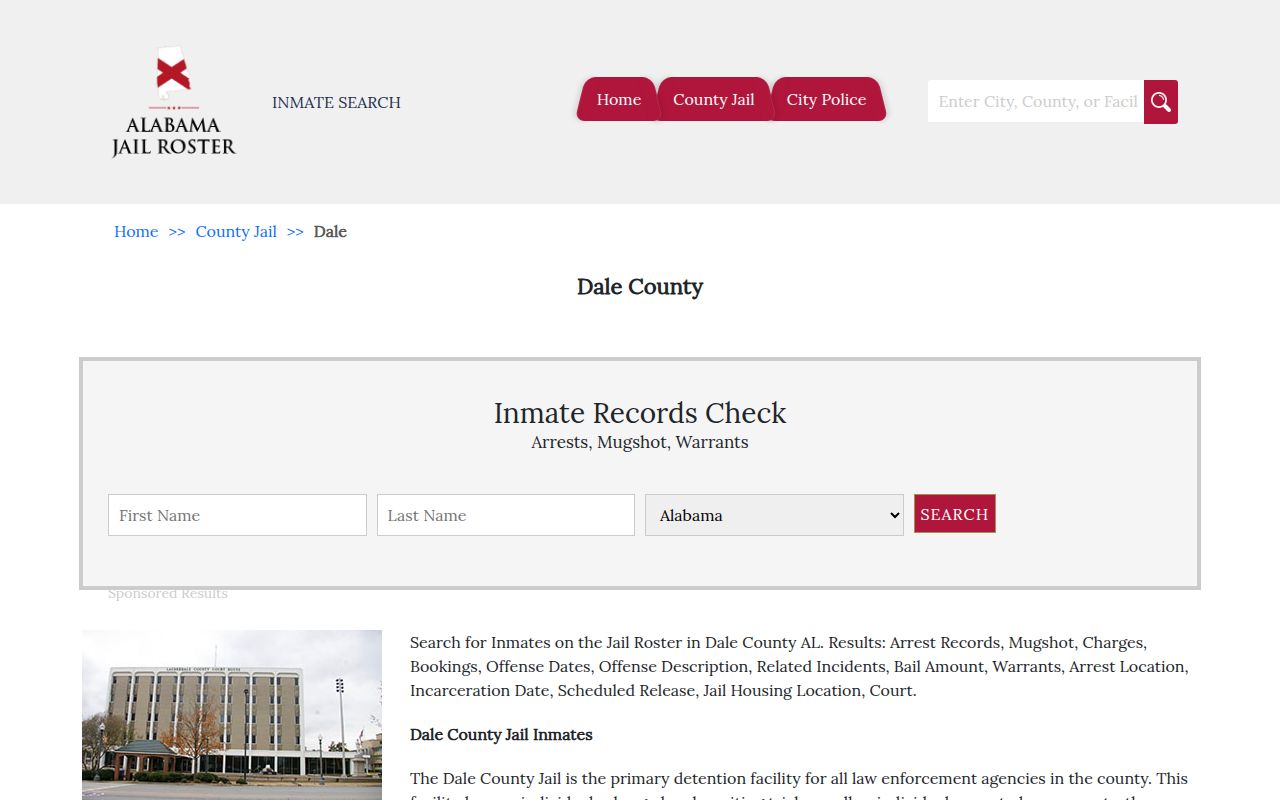 Dale County jail information