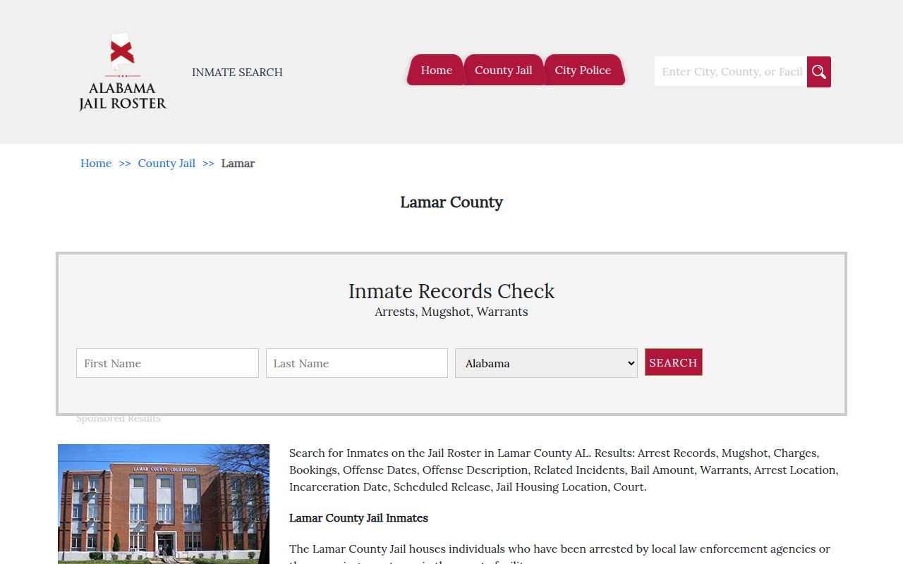 Lamar County jail information