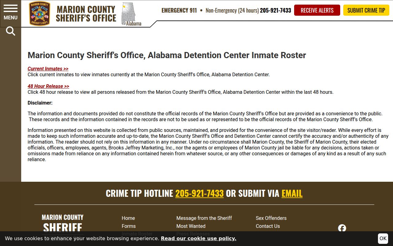Marion County Sheriff's Office inmate roster