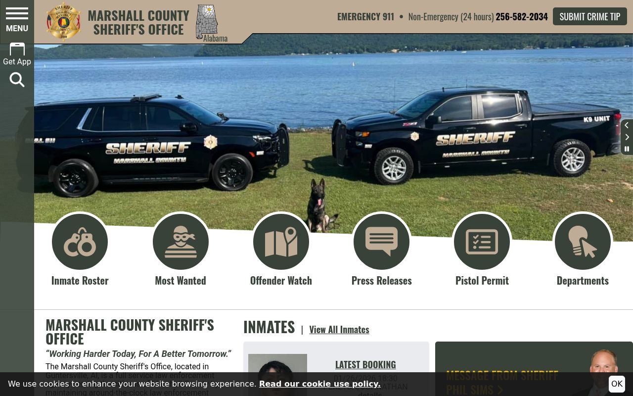 Marshall County Sheriff's Office homepage