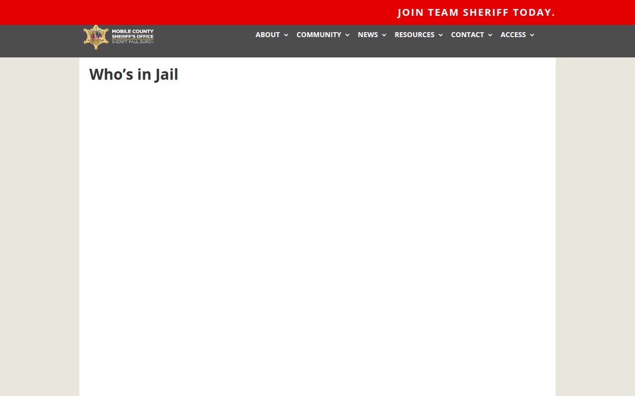 Mobile County Who's in Jail page