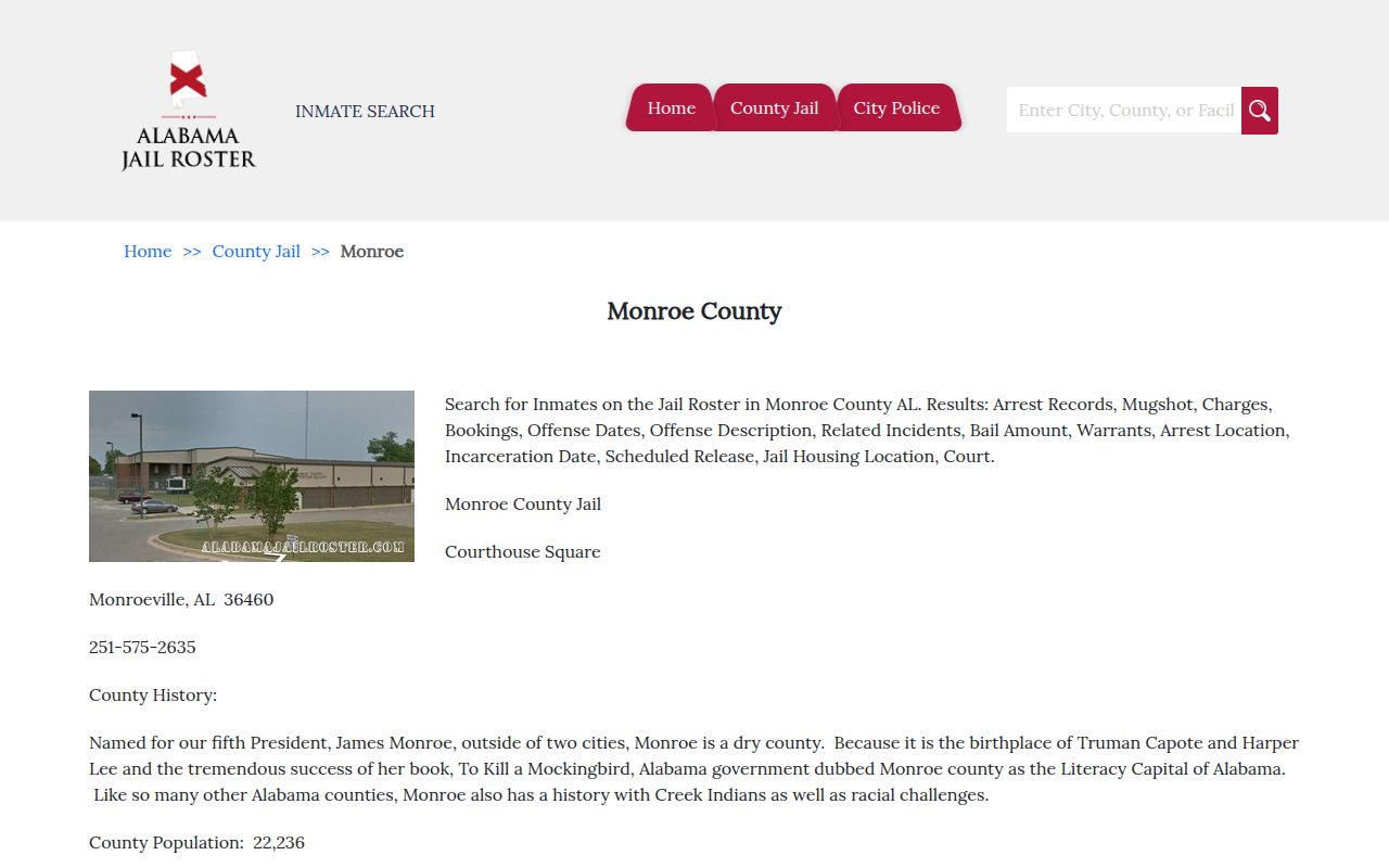 Monroe County jail information