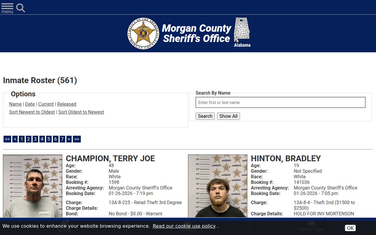 Morgan County Sheriff's Office inmate roster