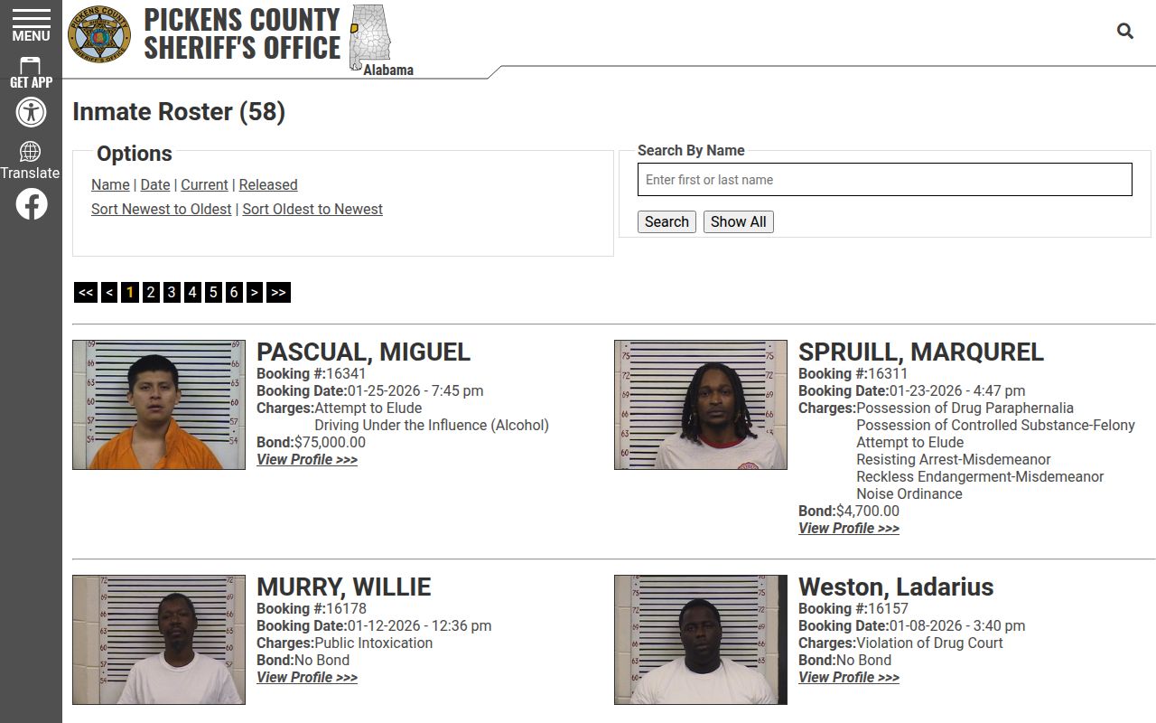 Pickens County Inmate Roster