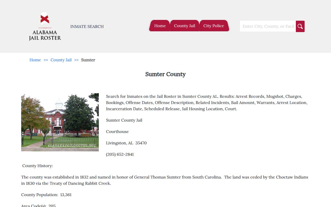 Sumter County Jail Information